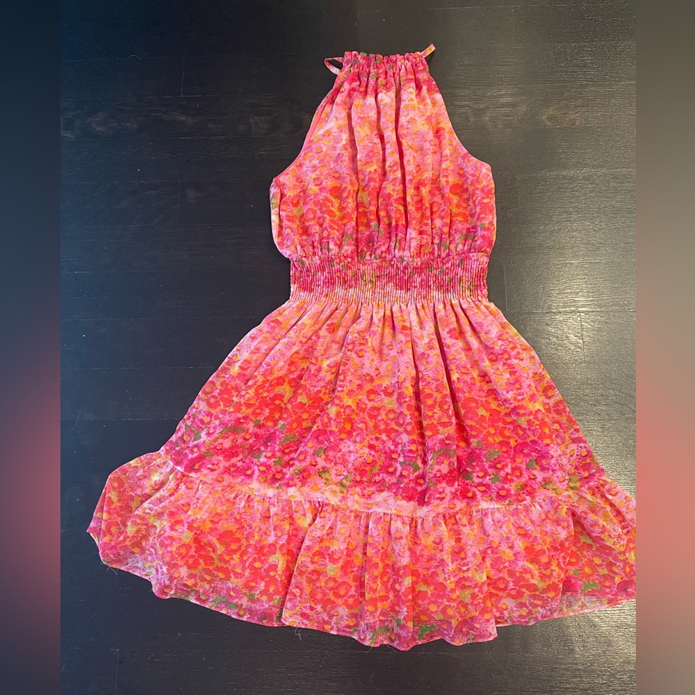 Zara Pink Floral Dress in size S/M/L_ fits various sizes comfortably